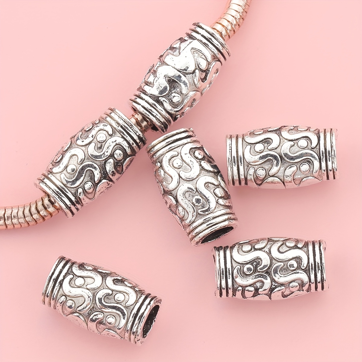 60pcs Tibetan Drum Spacer Beads for DIY Jewellery Making